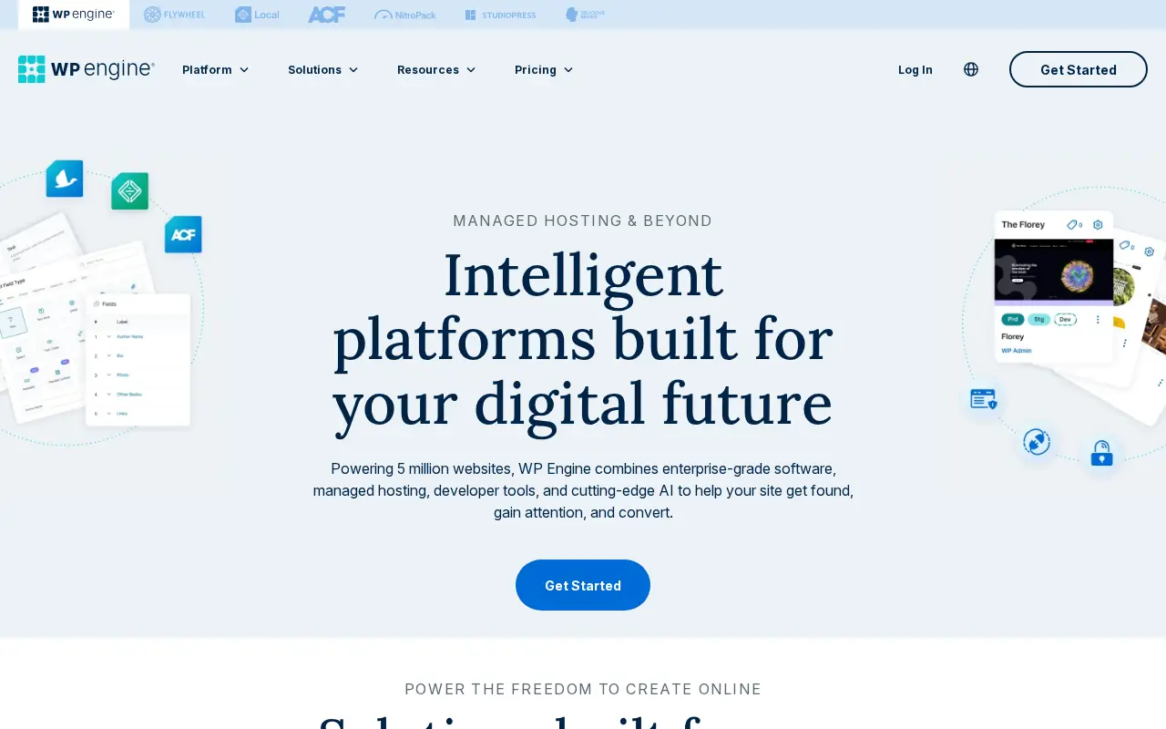 Homepage of WP Engine at wpengine.com