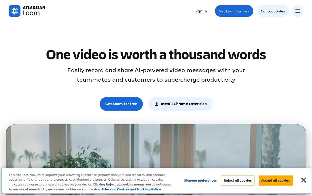 Homepage of Loom at loom.com