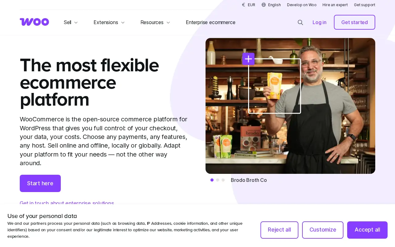 Homepage of WooCommerce at woocommerce.com