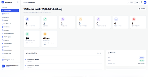 MANAGE dashboard screenshot
