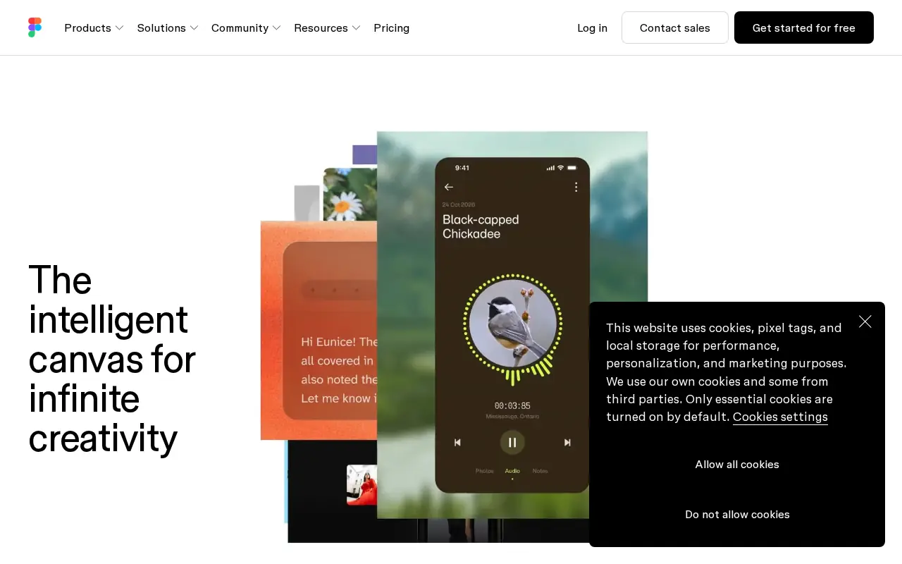 Homepage of Figma at figma.com