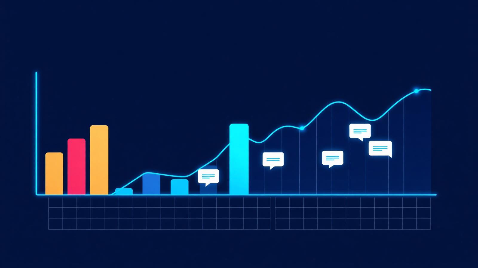 Dashboard showing AI visibility metrics trending upward over time