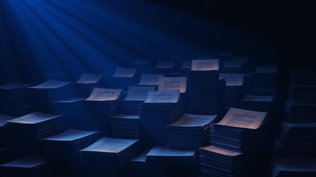 Stacks of documents multiplying at scale